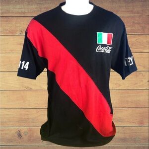 Official Coca-Cola Italy 2014 Soccer World Cup Tee T Shirt Size XL Short Sleeve